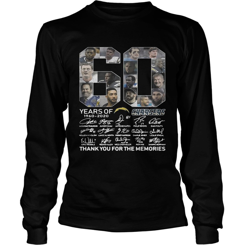 60-years-of-los-angeles-chargers-1960-2020-signature-thank-you-shirt-lzrb19wg 60 years of Los Angeles Chargers 1960 2020 signature thank you shirt