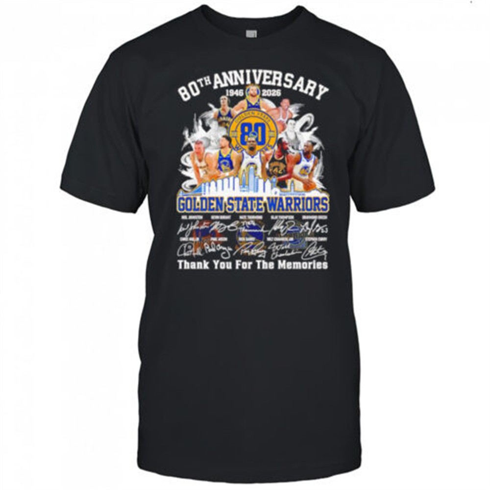 80th anniversary 1946 2026 Golden State Warriors thank you for the memories shirt