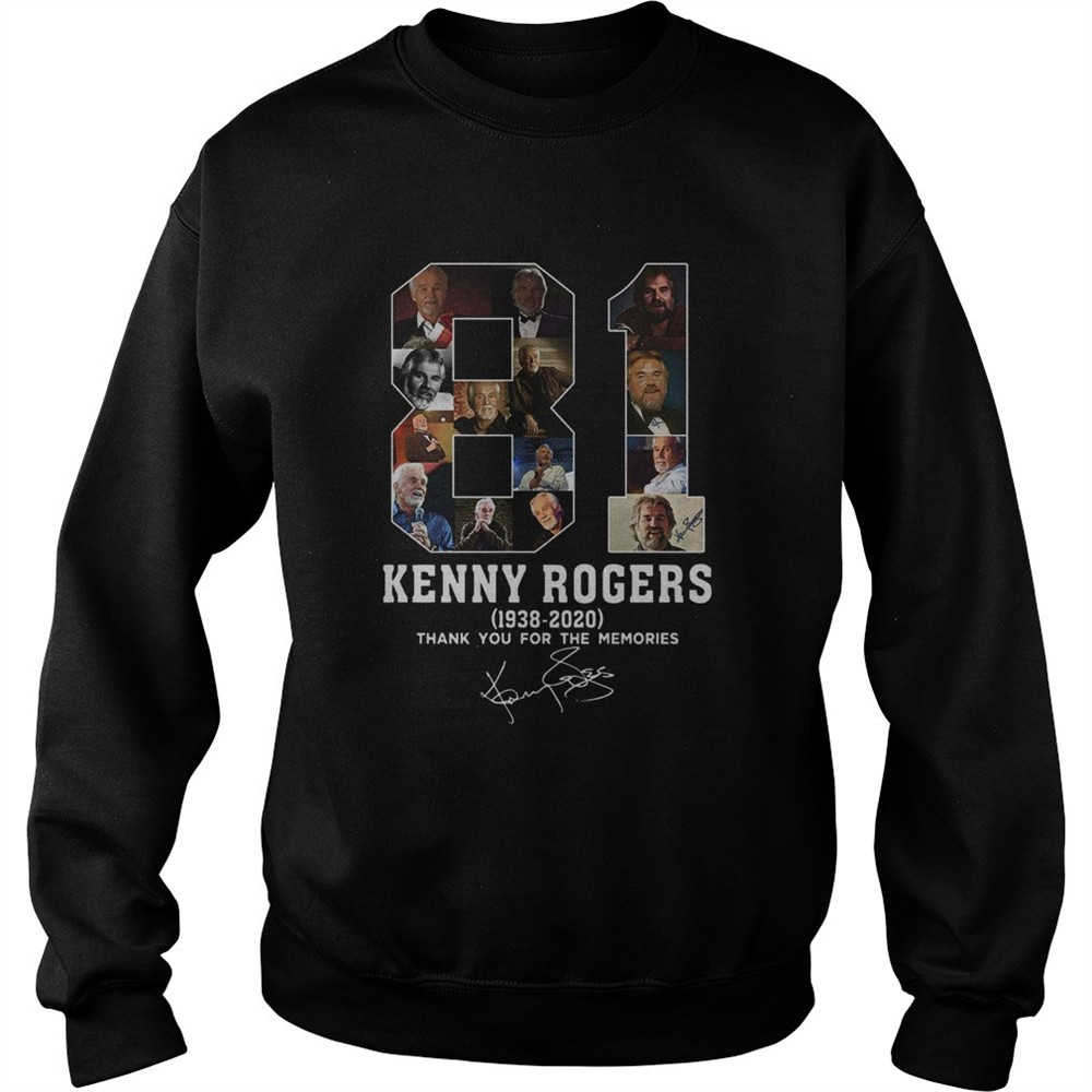 81 Years Of Kenny Rogers 1938 2020 thank you for the memories shirt