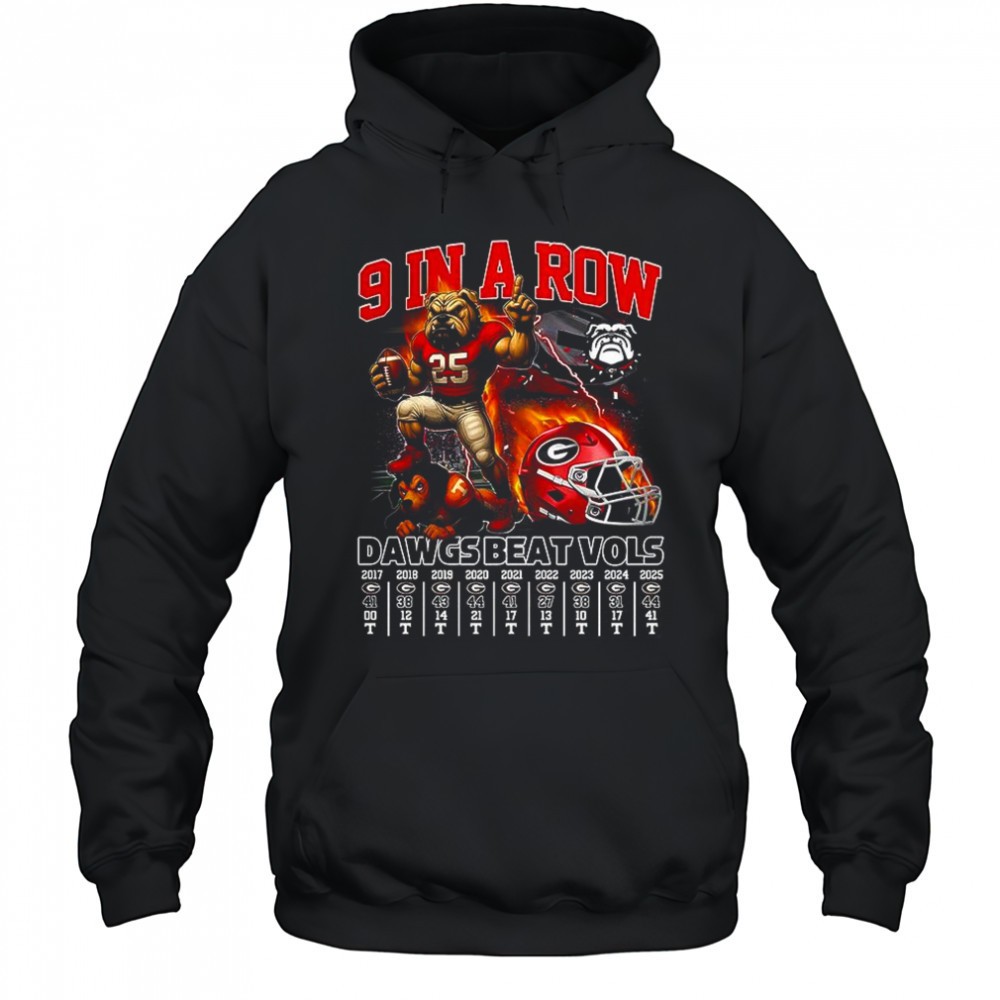 9 in a row Georgia Dawgs beat Vols mascot shirt