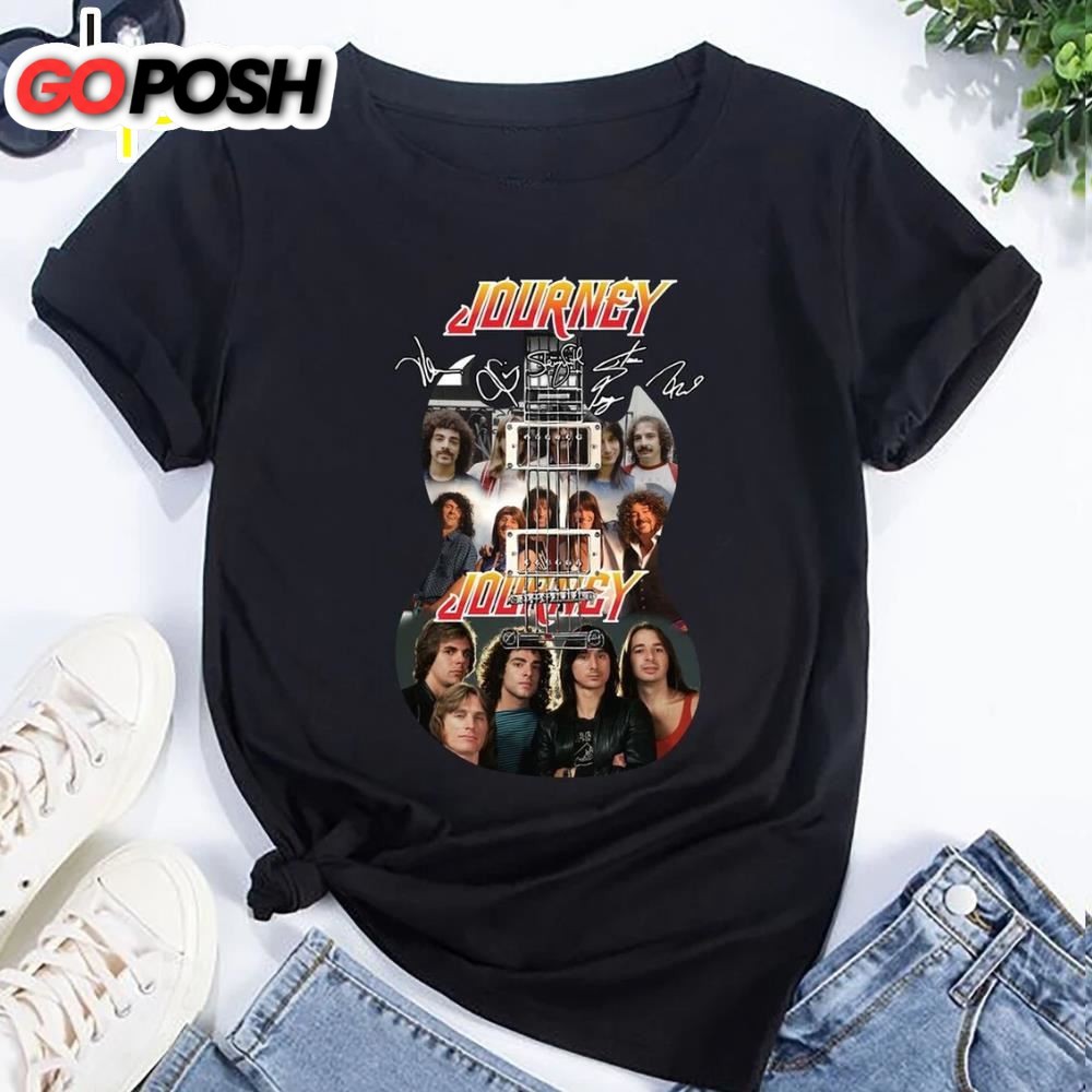 90s Vintage Journey Rock Band Signatures T-Shirt