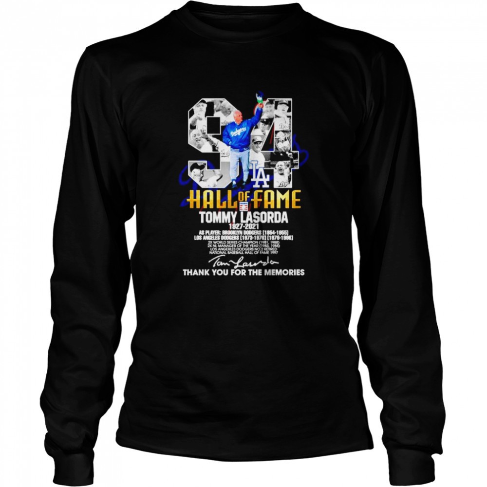 94-hall-of-fame-tommy-lasorda-1927-2021-thank-you-for-the-memories-signature-shi-xh9cum8u 94 Hall of Fame Tommy Lasorda 1927 2021 thank you for the memories signature shirt