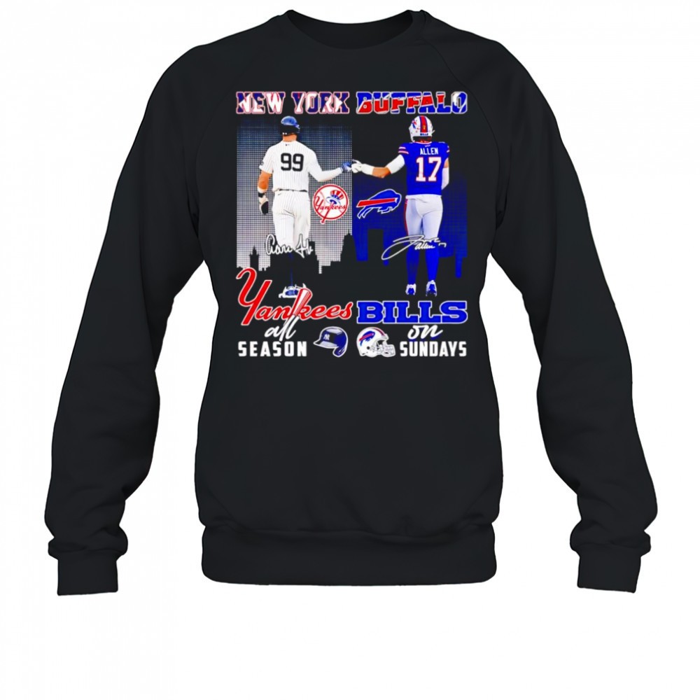 aaron-judge-and-josh-allen-new-york-yankees-all-season-buffalo-bills-on-sundays-o7abjk97 Aaron Judge and Josh Allen New York Yankees all season Buffalo Bills on Sundays shirt