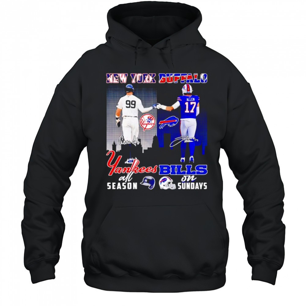 Aaron Judge and Josh Allen New York Yankees all season Buffalo Bills on Sundays shirt