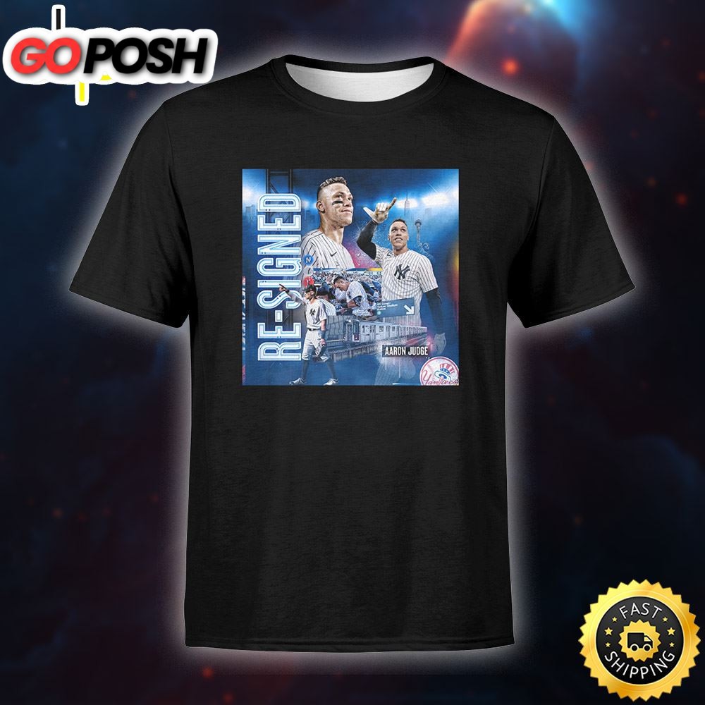 Aaron Judge Player Re-Signed Of The New York Yankees Poster T-Shirt