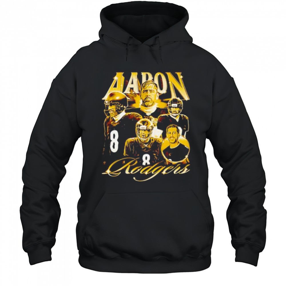 Aaron Rodgers 8 vintage football player collage graphic shirt