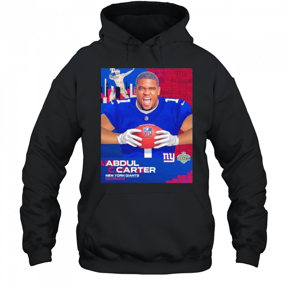 Abdul Carter New York Giants 2025 NFL Draft cartoon shirt