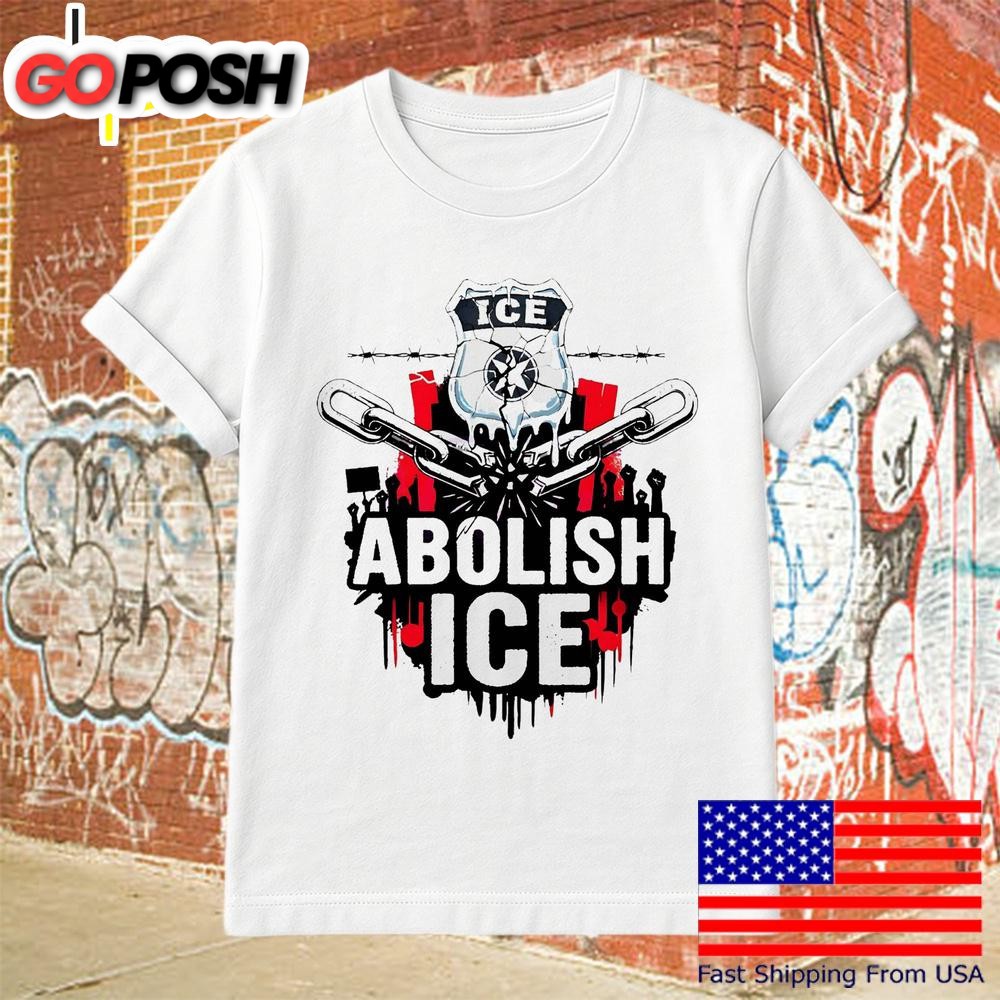 Abolish Ice Protest Graphic Badge Barbed Wire Art T Shirt
