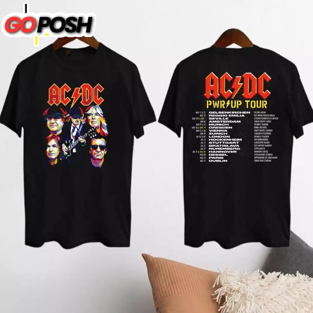 ACDC Band 90s Vintage ACDC Pwr Up World Tour 2024 Shirt