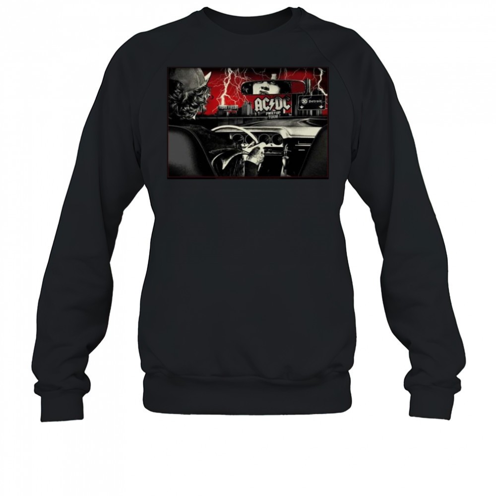 acdc-pwr-up-detroit-2025-at-ford-field-michigan-on-april-30-2025-angus-young-rid-bhbtlz4l ACDC PWR Up Detroit 2025 At Ford Field Michigan On April 30 2025 Angus Young Riding A Car Shirt