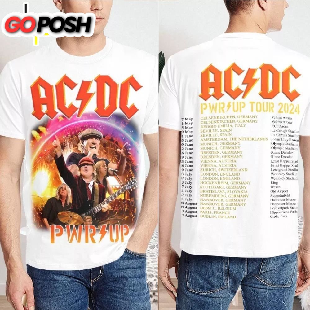 ACDC PWR UP Tour 2024 Unisex T-Shirt Current Tour 2024 Dates