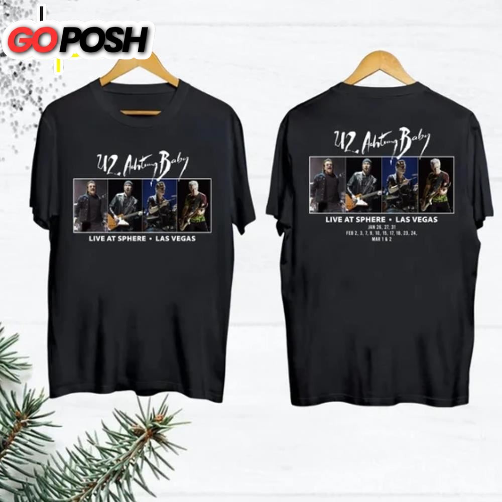 Achtung Baby Tour U2 Band Tshirt, 2025 Tour Live at Sphere U2 Band Shirt
