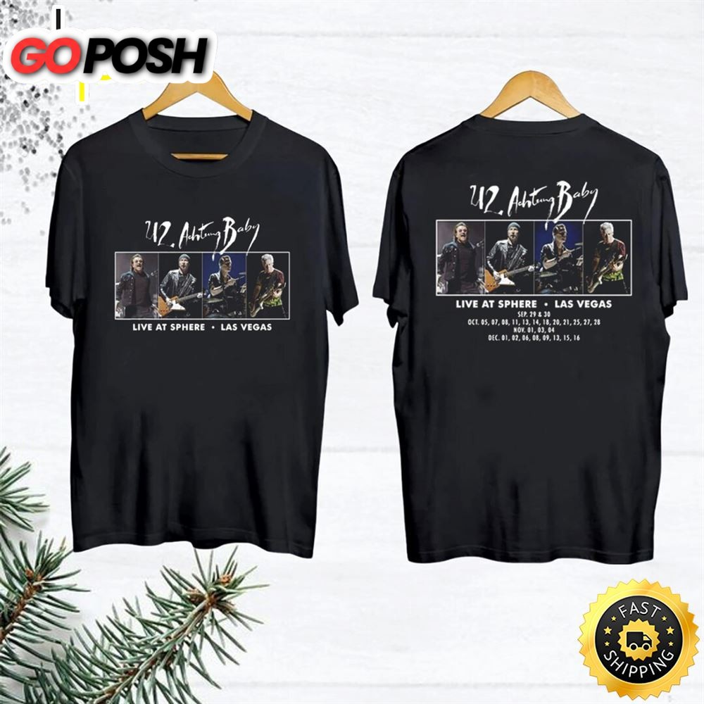 Achtung Baby Tour U2 Band Tshirt Achtung Baby Live At Sphere Shirt
