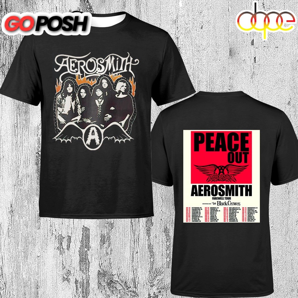 Aerosmith Tour 2025 Peace Out Aerosmith Farewell Unisex T-Shirt