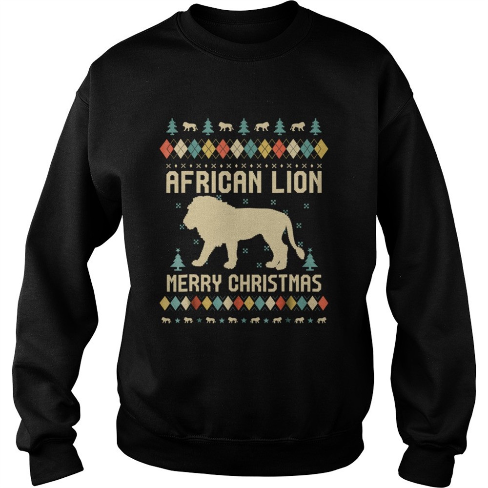 African Lion Christmas T Shirt Vintage Retro shirt