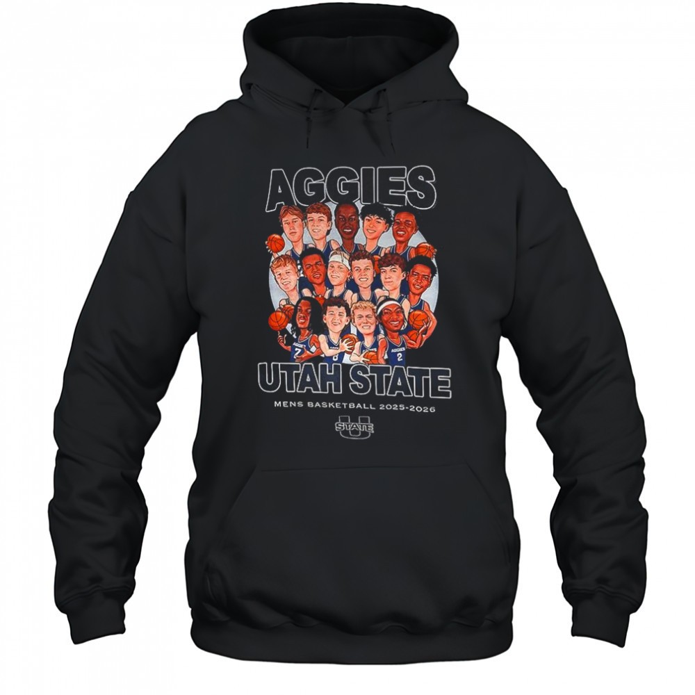 Aggies Utah State mens basketball 2025-2026 cartoon shirt