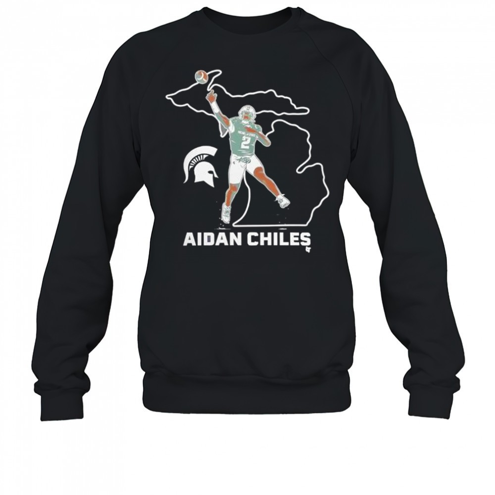 aidan-chiles-michigan-state-spartans-map-design-football-shirt-f8dwonzg Aidan Chiles Michigan State Spartans Map Design Football shirt
