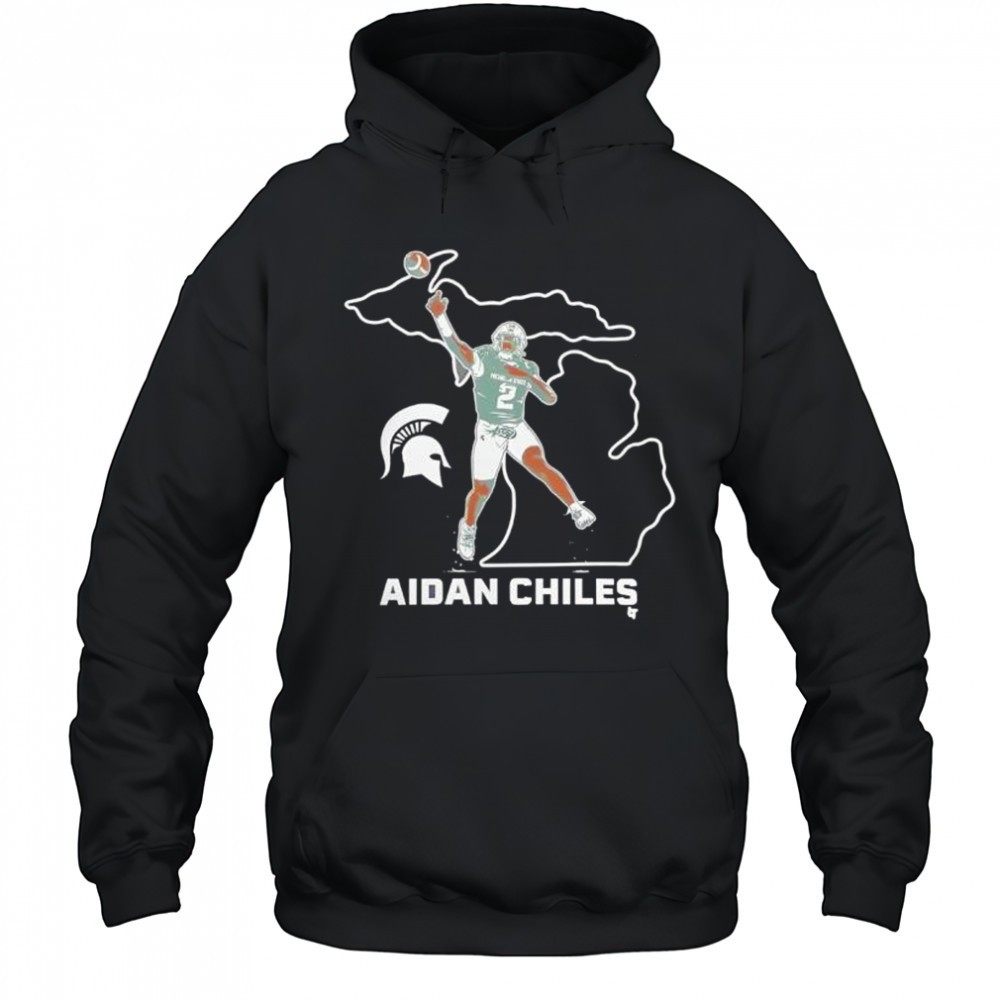 Aidan Chiles Michigan State Spartans Map Design Football shirt
