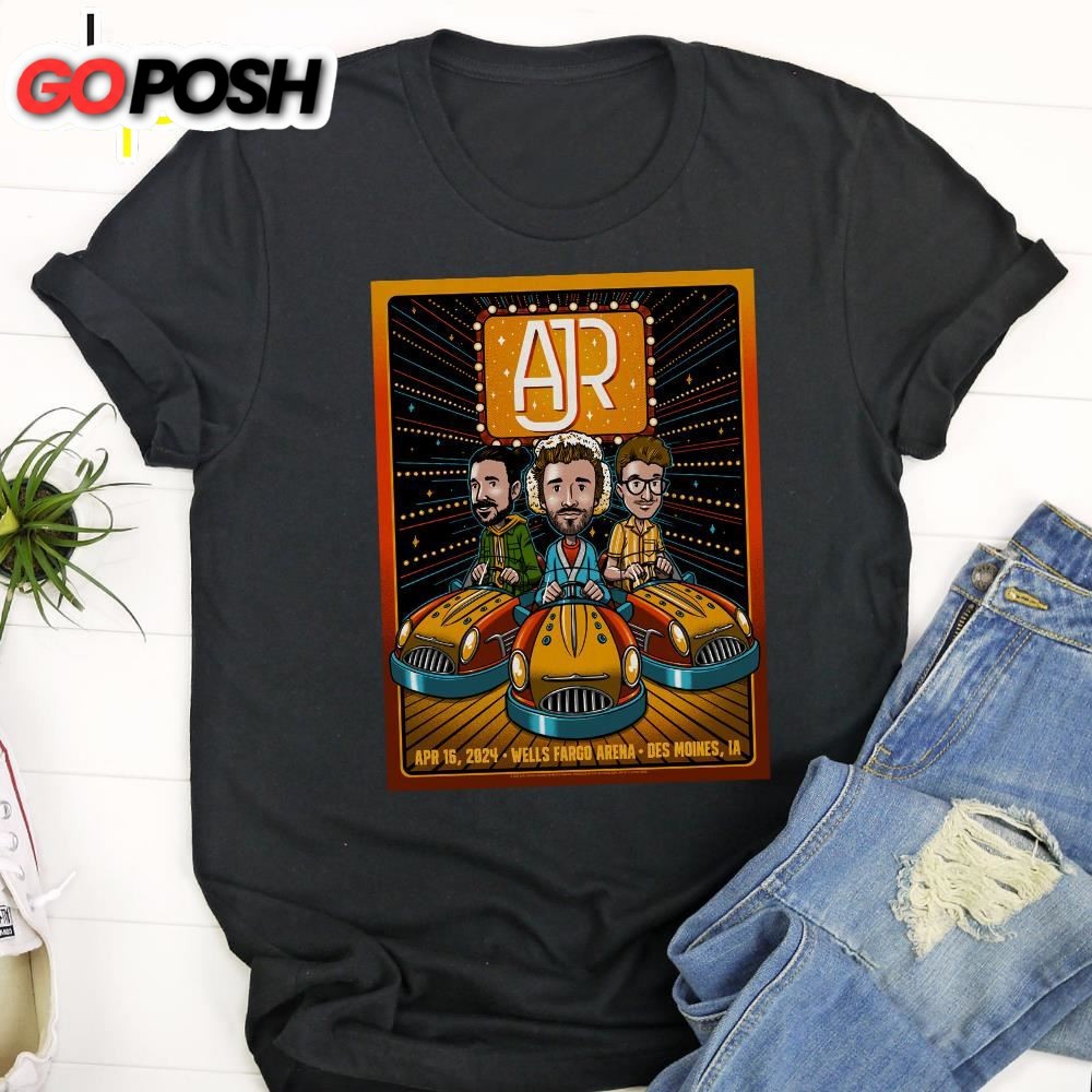 AJR Des Moines April 16 2025 Tour Poster T-shirt