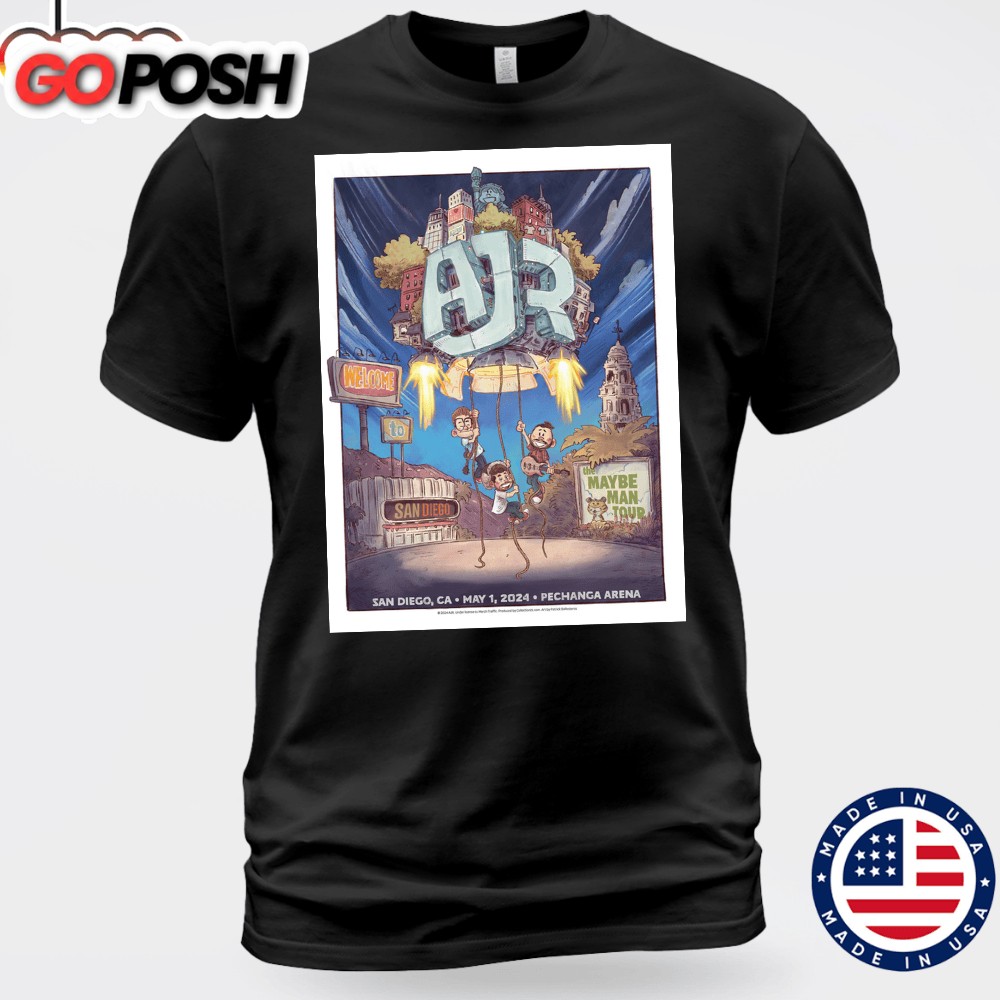 AJR May 1-2025 Pechanga Arena San Diego CA Unisex T-shirt Black