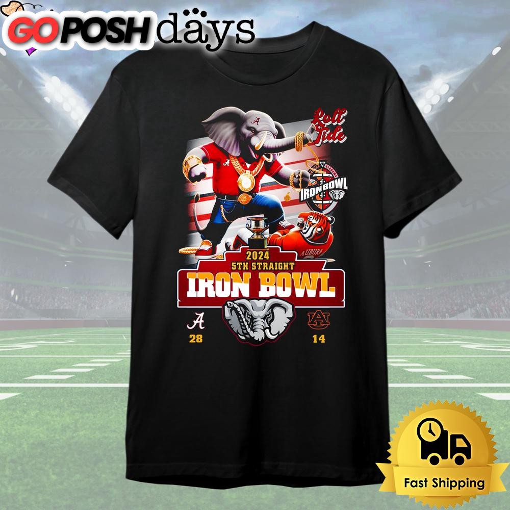 Alabama Crimson Tide 2024 5Th Straight Iron Bowl T Shirt