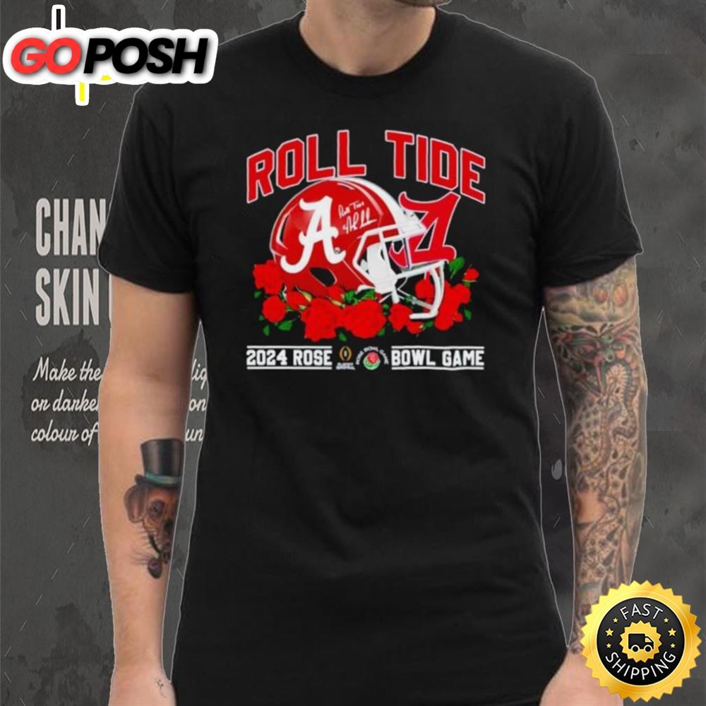 Alabama Crimson Tide Helmet Roll Tide 2025 Rose Bowl Game Shirt