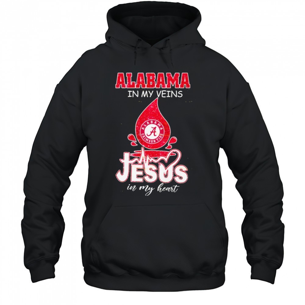 Alabama Crimson Tide In My Veins Jesus In My Heart Unisex T-Shirt