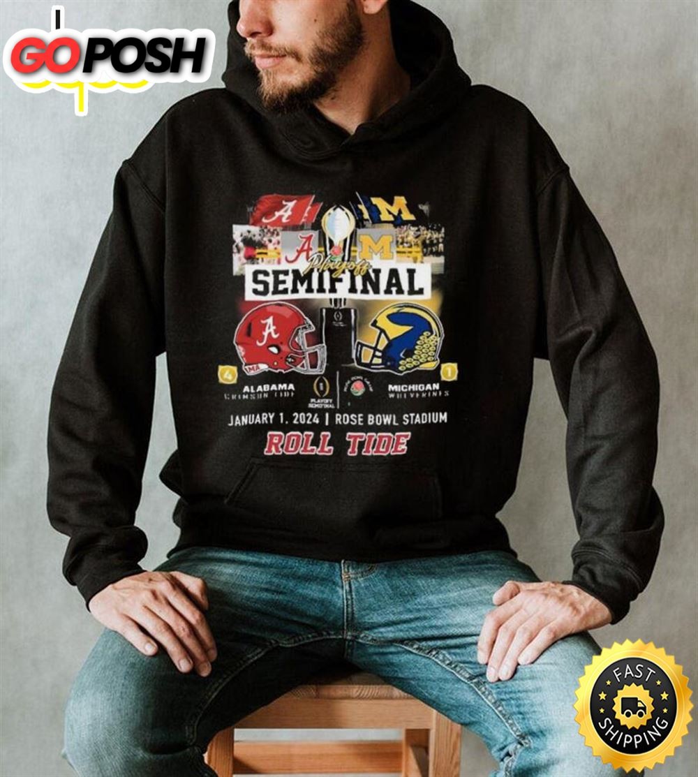 Alabama Crimson Tide Vs Michigan Wolverines Cfp Playoff Semifinal Rose Bowl 2025 Roll Tide Shirt