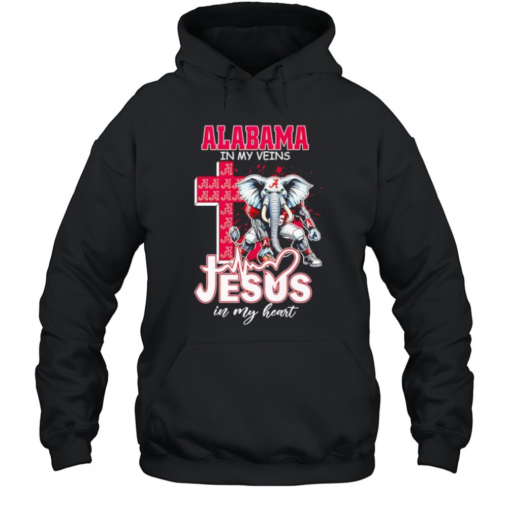Alabama in my veins Jesus in my heart mascot shirt