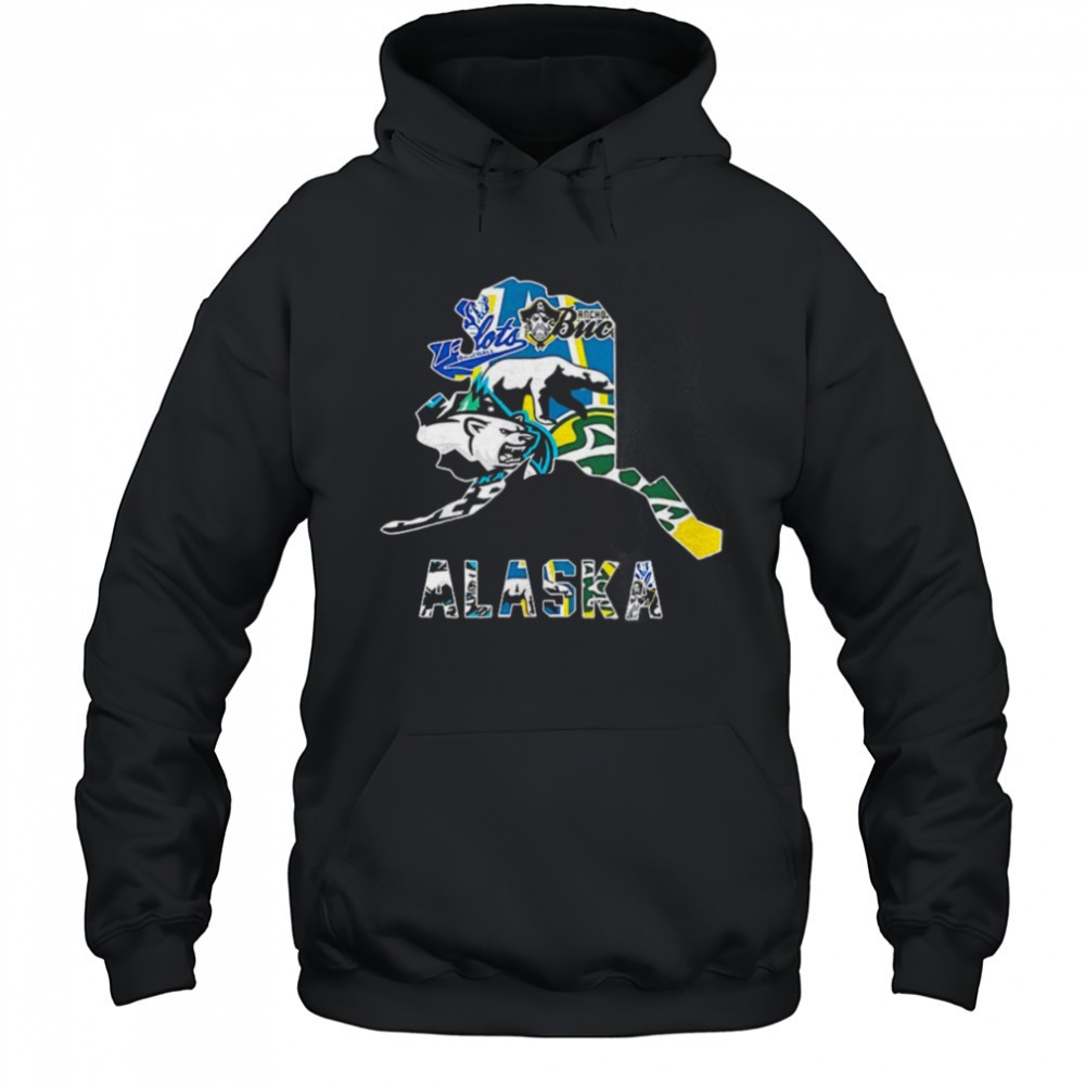 Alaska sports team map logo shirt