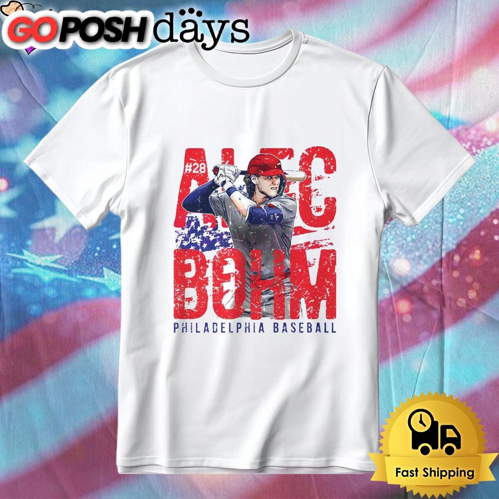 Alec Bohm Philadelphia Baseball Usa Flag Patriotic Fourth Of July T-Shirt