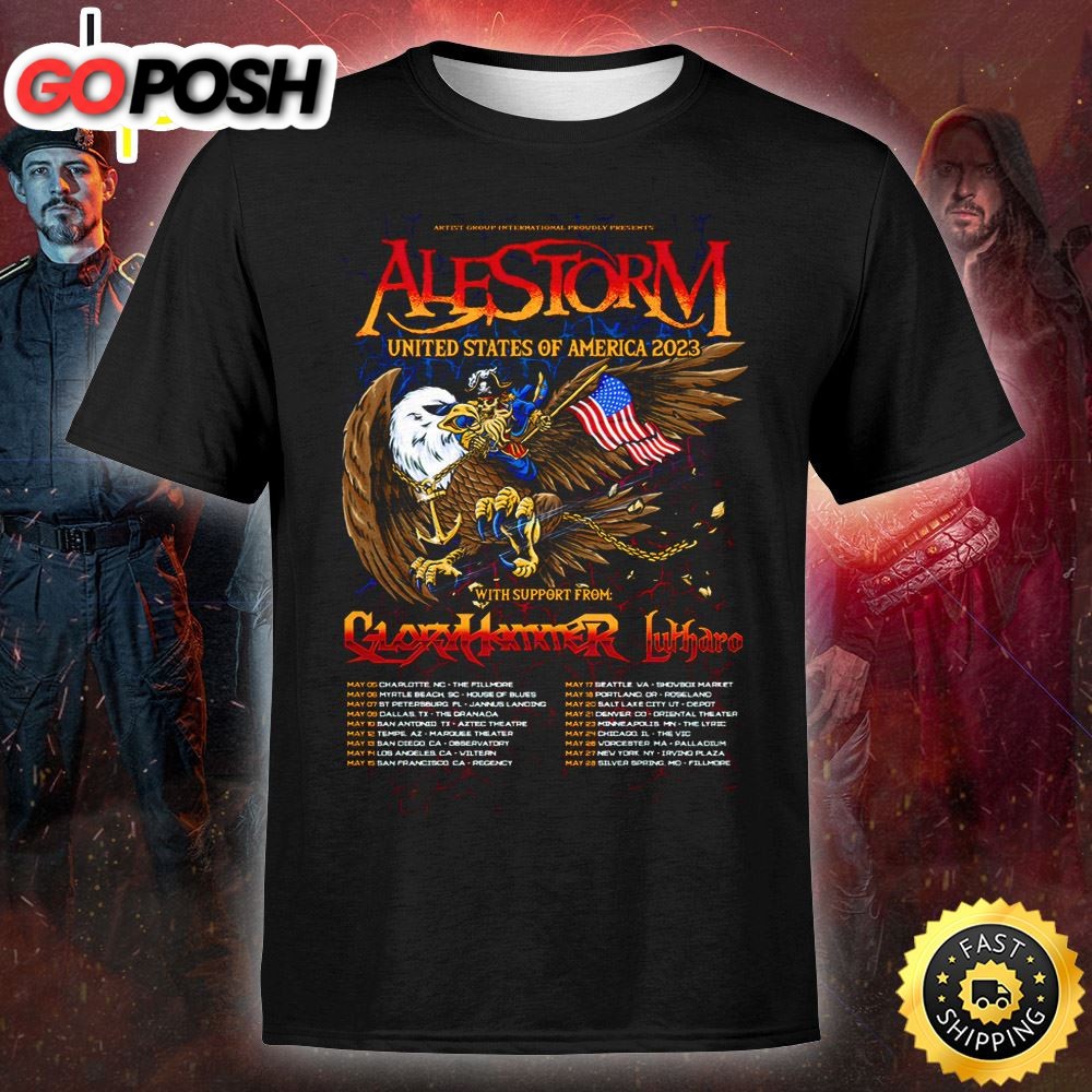 Alestorm Announces 2025 Usa Headline Tour With Direct Support From Labelmates Gloryhammer Tshirt