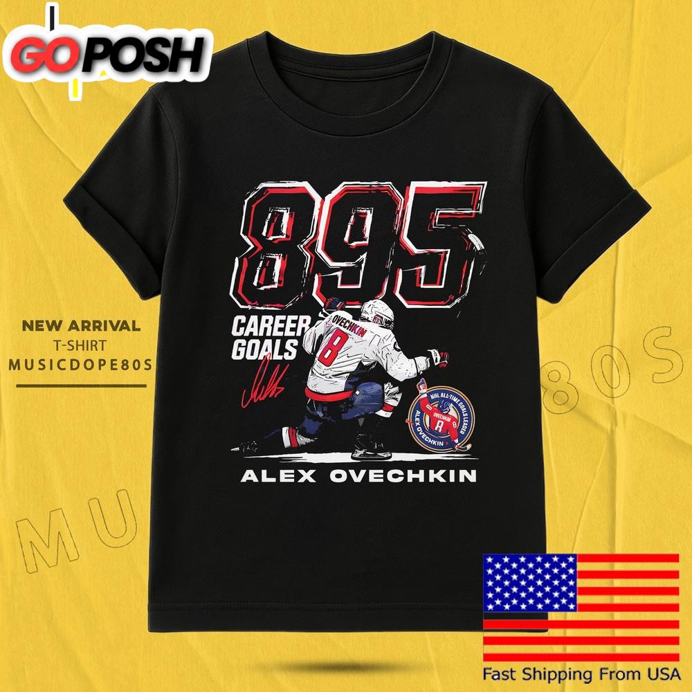 Alex Ovechkin Washington Capitals 895 Career Goals Grunge T Shirt