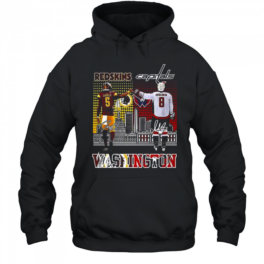 Alexander Ovechkin Washington Capitals and Jayden Daniels Washington Commanders signature shirt