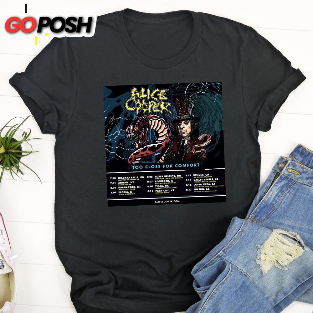 Alice Cooper Too Close For Comfort Schedule Tour 2025 T Shirt