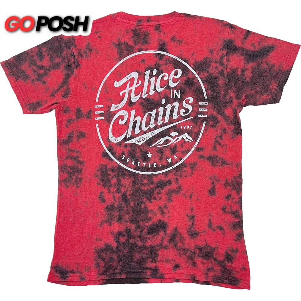 ALICE IN CHAINS Circle Emblem (Back Print & Dip-Dye) Tie Dye T-shirt