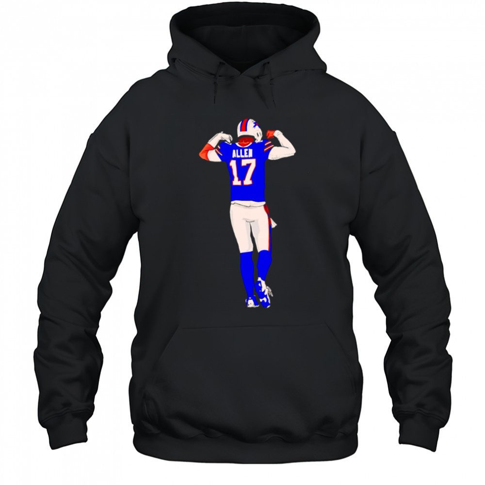 Allen 17 Buffalo Bills football player back view illustration shirt