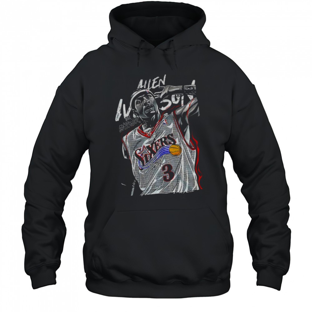 Allen Iverson 3 Philadelphia 76er the answer signature shirt