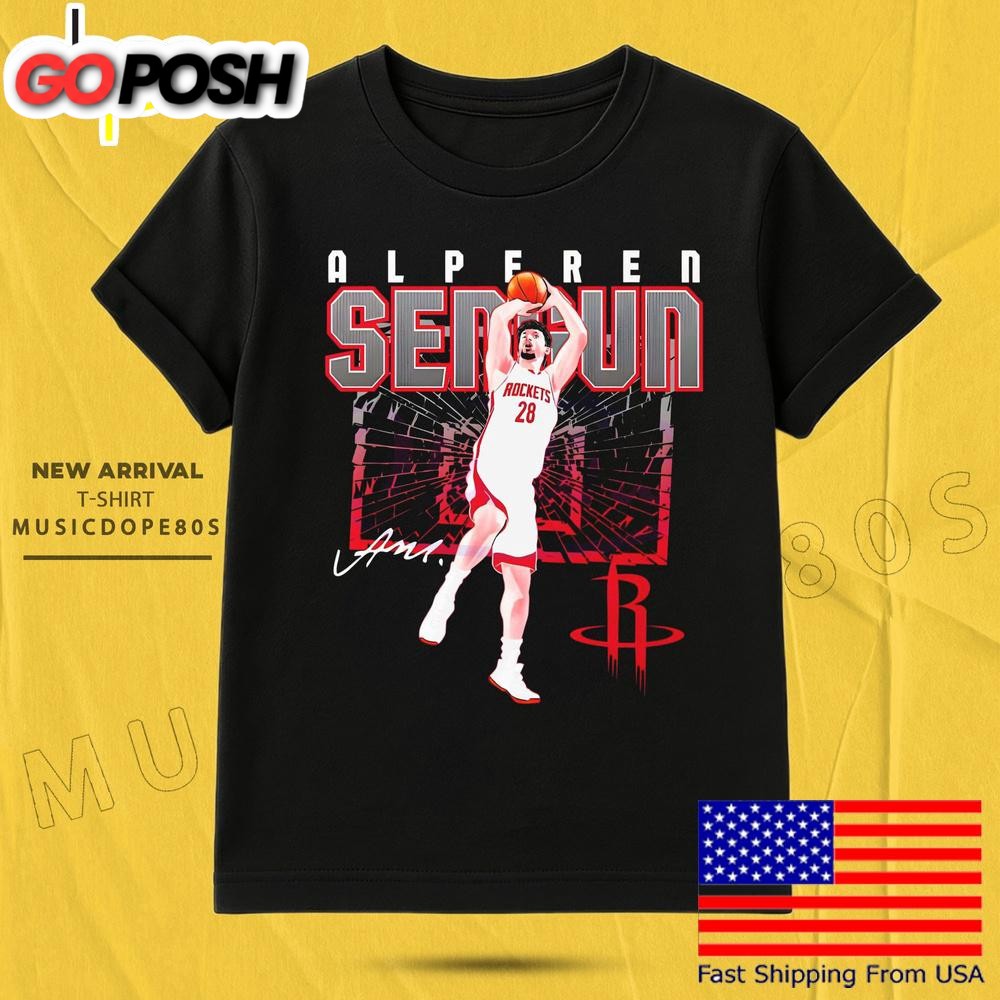 Alperen Sengun Houston Rockets Shattered Signature T Shirt