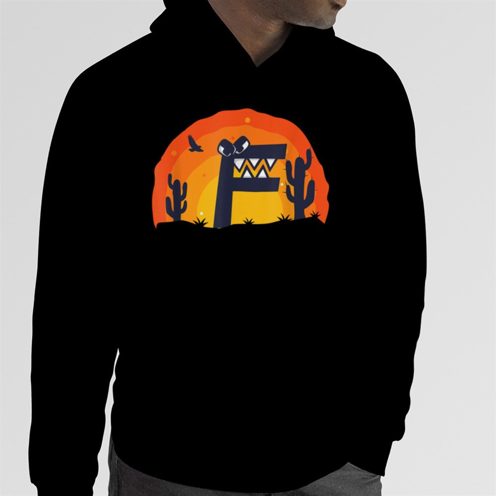 Alphabet Lore f Letter Christmas Boys Sunset Desert Cactus T-Shirt B0BM8C53N5