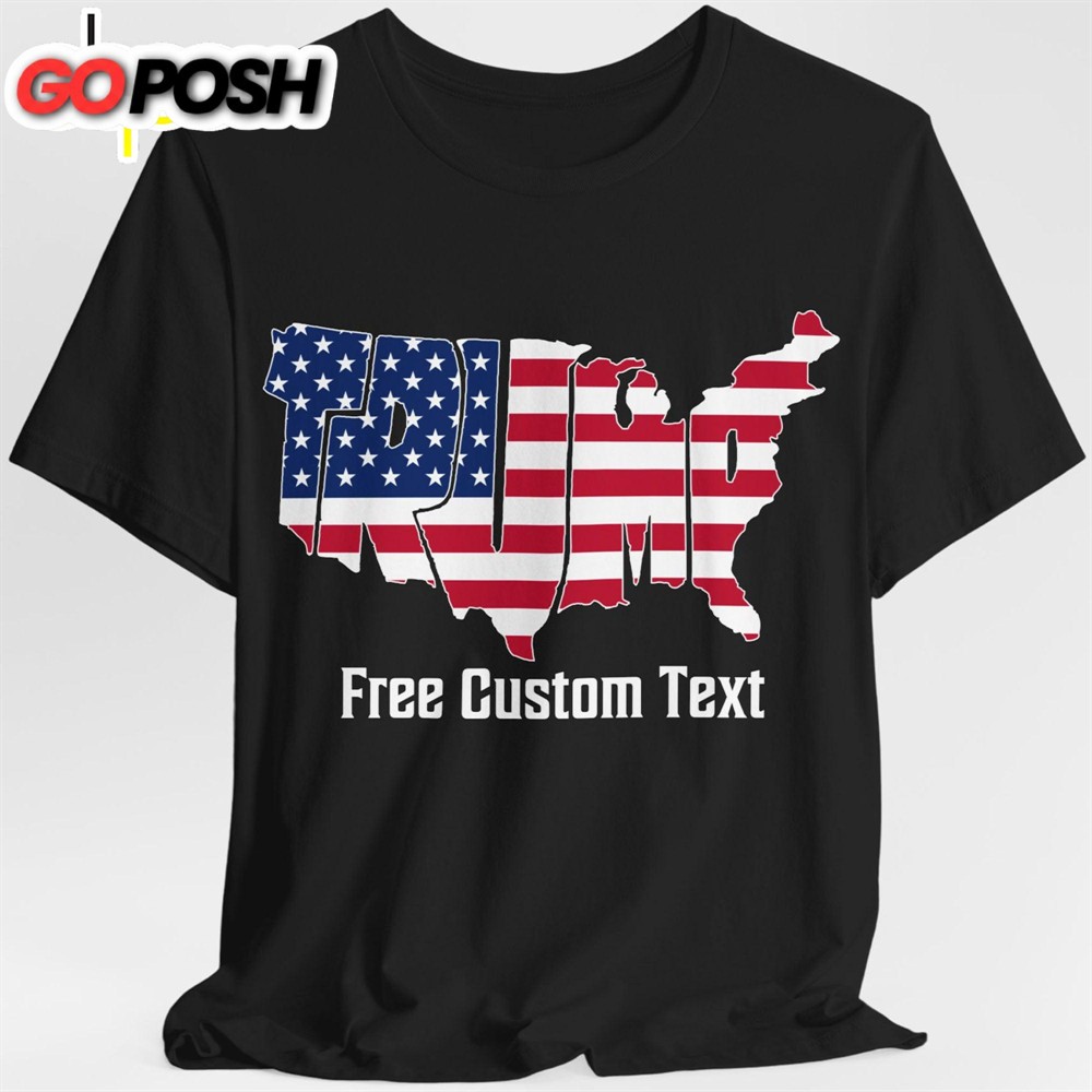 America Map Trump 2024 Shirt Donald Trump Fan Tees Personalized Custom Trump Shirt