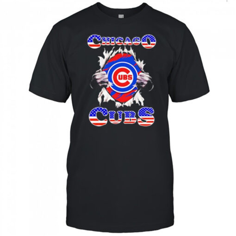 American flag Chicago Cubs inside me shirt
