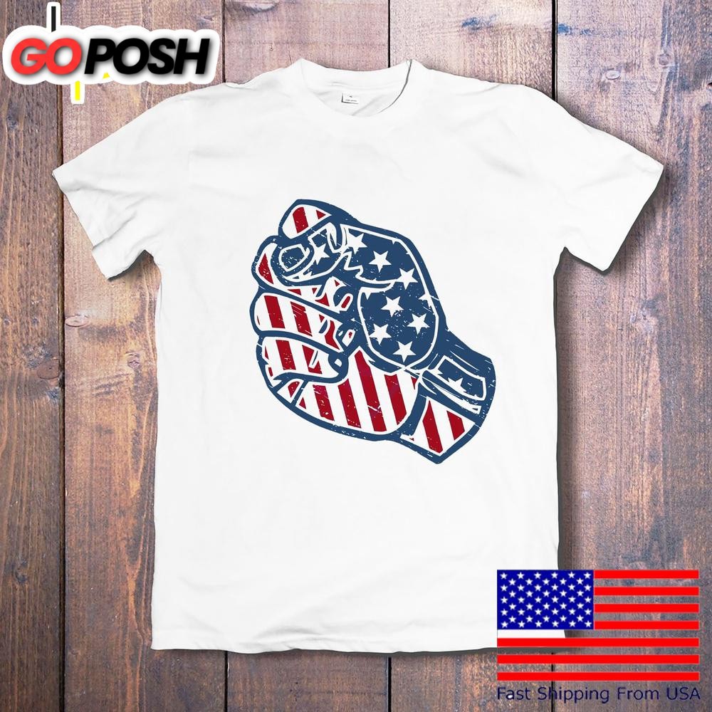American Flag Fist Patriotic Power Usa Independence Day T-Shirt