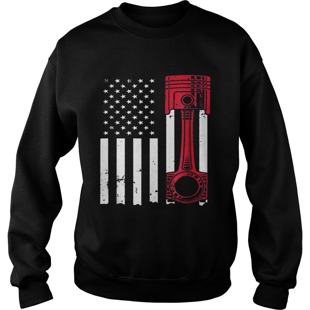 American Flag Piston Muscle Car shirt