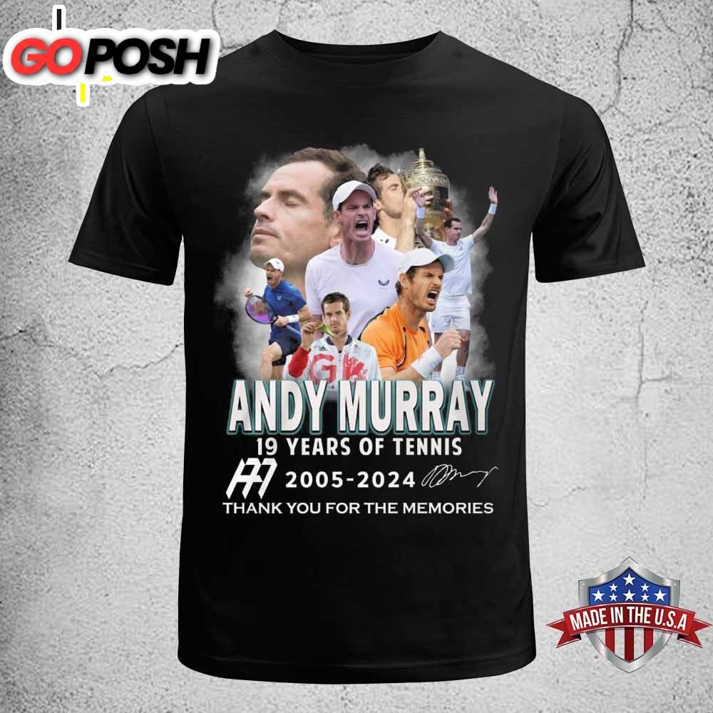 Andy Murray 19 Years Of Tennis 2005-2025 Thank You T-Shirt