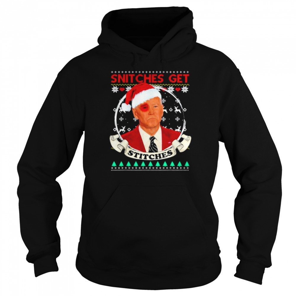 Anti Liberal Joe Biden Snitches Get Stitches Christmas shirt