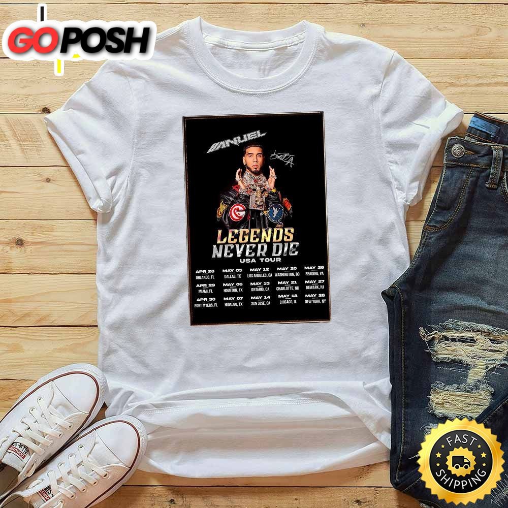 Anuel Aa Legends Never Die USA Tour 2025 T-Shirt