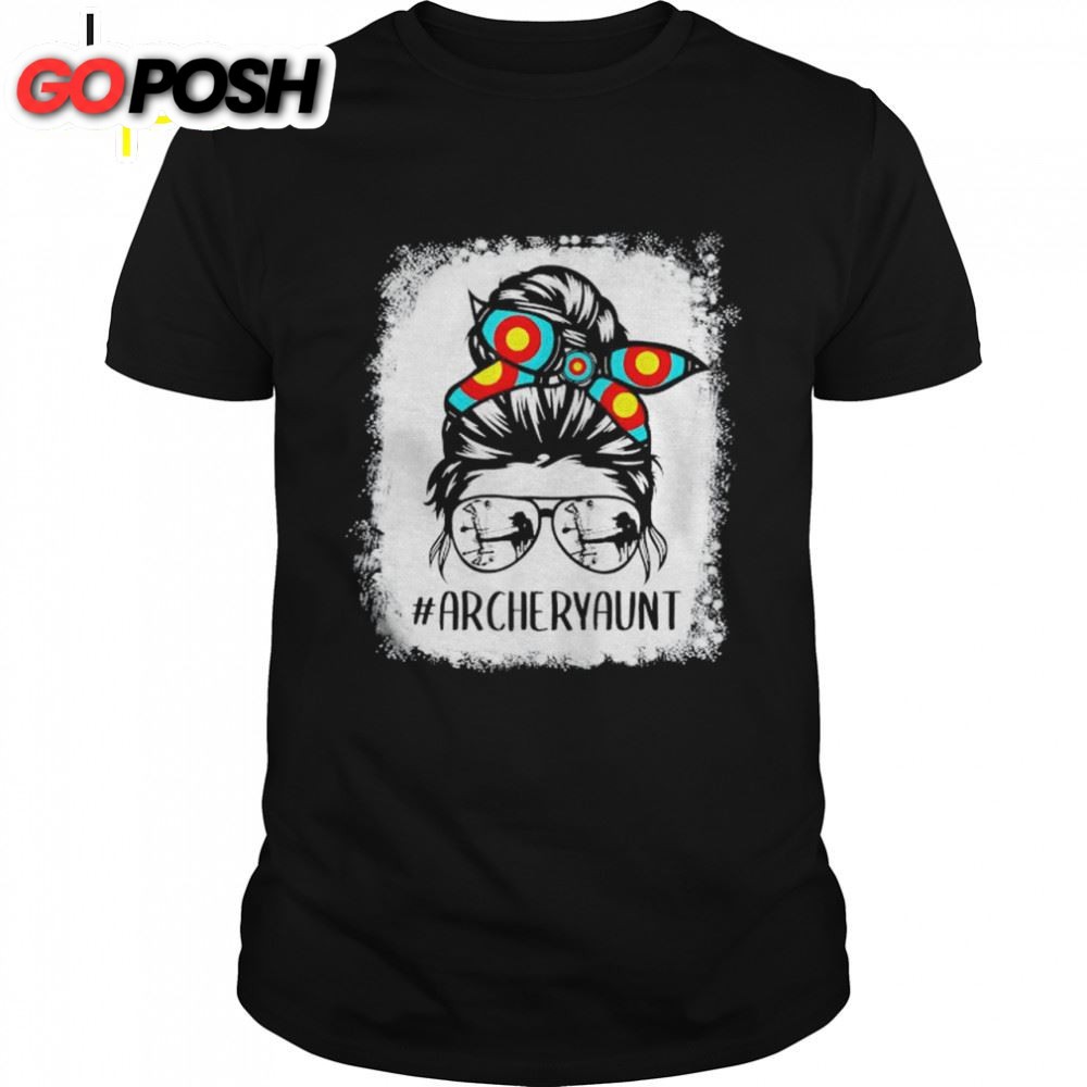 Archery Mom Life Messy Bun Hair Glasses Mothers Day Shirt