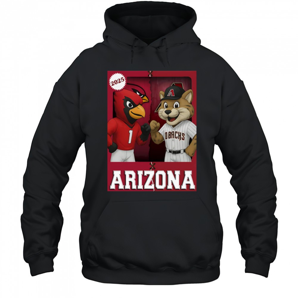 Arizona Cardinals and Arizona Diamondbacks mascot play card shirt