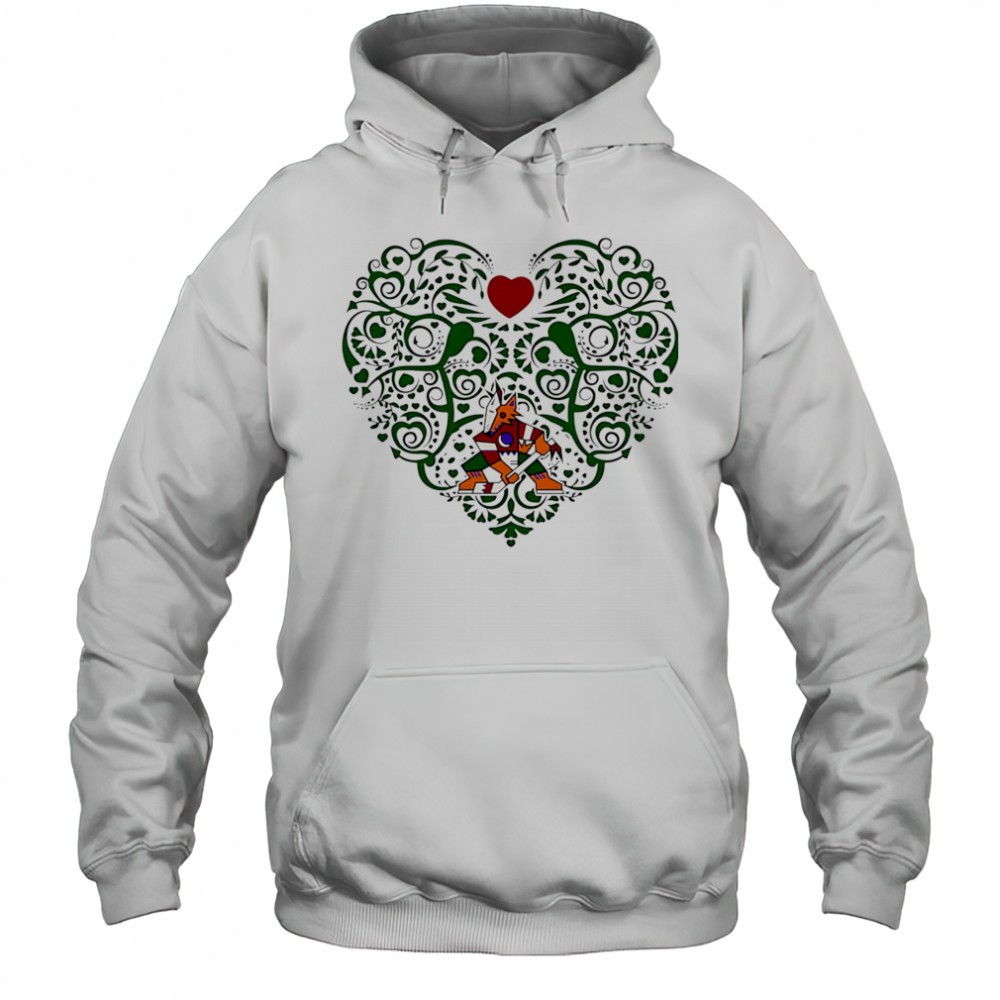 Arizona Coyotes Floral Pattern Heart logo shirt